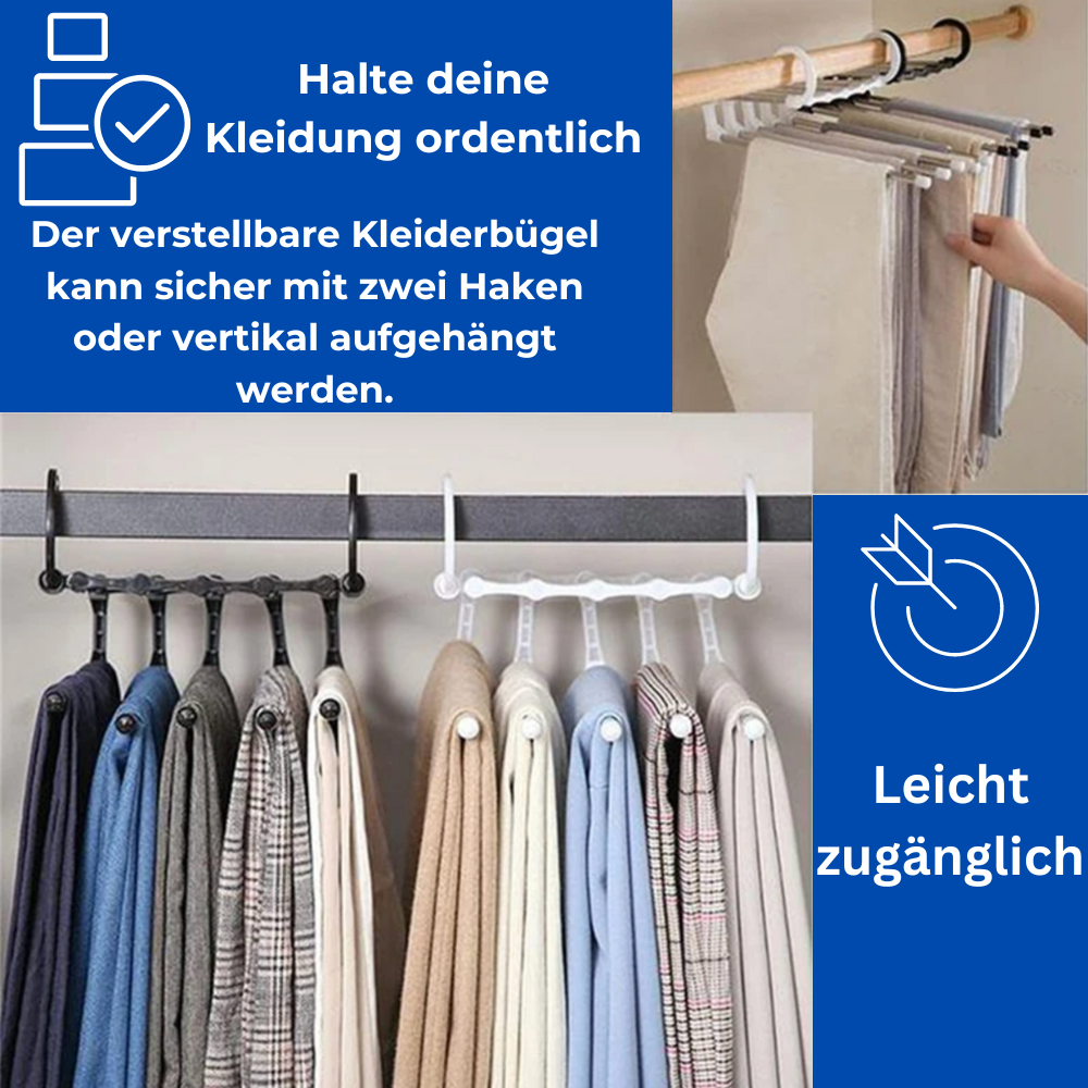 FlexiHanger - Der platzsparende, einklappbare Kleiderbügel.